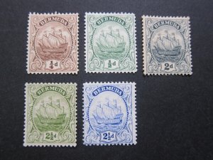 Bermuda 1922 Sc 81-82,85-87 MH