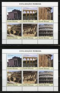 GUINEA BISSAU 2003 ANCIENT ROMAN SITES LOT OF TWO SHEETS MINT NH