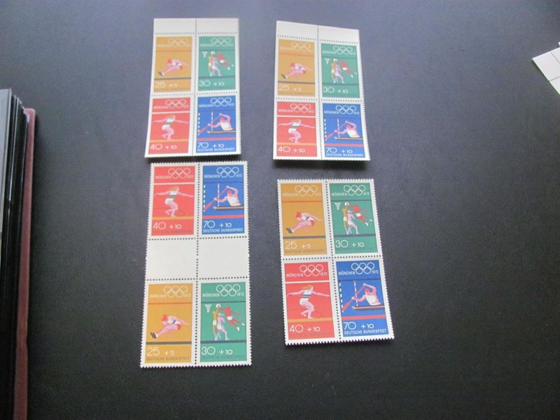 GERMANY 1972 MNH 4 BOOKLET PANES  XF  (191)