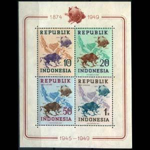 INDONESIA 1949 - Scott# 65b S/S UPU NH