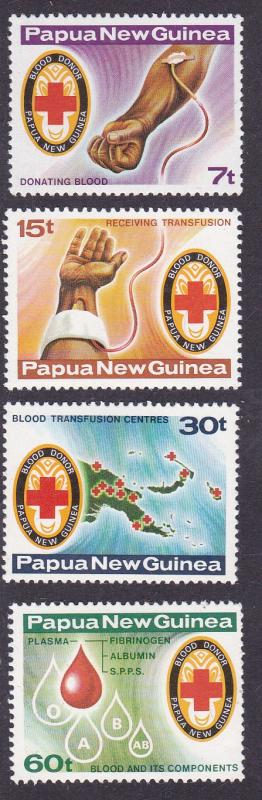 Papua New Guinea 1980 Red Cross Blood Donation Complete (4) VF/NH