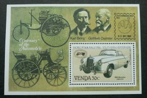 Venda Vintage Cars 1986 Tricycles Classic Vehicle Transport Automobile (ms) MNH