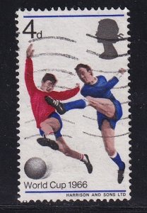 Great Britain  #458  used  1966  soccer players world cup  4p