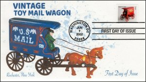 AO-2002-4, 2002, Vintage Toy Mail Wagon, First Day Cover, Add-on Cachet, Booklet