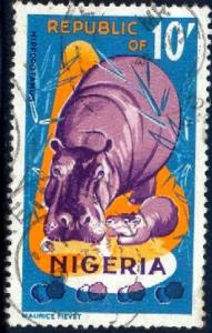 Hippo, Nigeria stamp SC#196 used