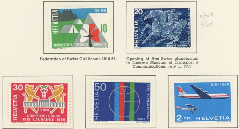 Switzerland 495-9 * mint LH (495, 497 small HRs) (2206 71)