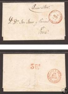Puerto Rico, 1846 Stampless Cover, SANTA CATALINA
