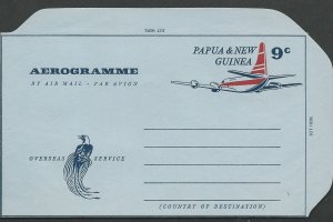 Papua New Guinea # A6 (*)   Aerogramme 9c  1966   (1) Mint