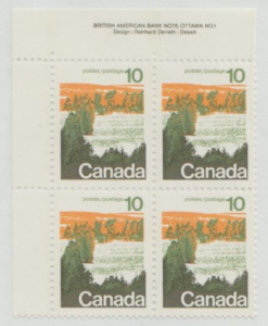 Canada Scott #594 Type 1 Forest Stamp - Mint NH Plate Block