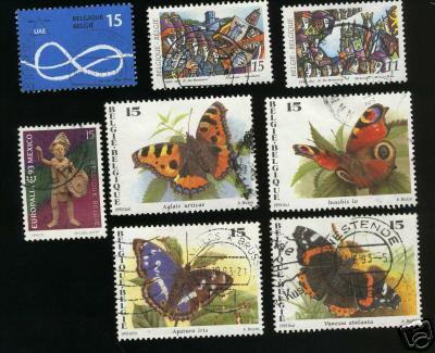 Belgium 1993, XF-Used sets # 1485-1492, Butterflies