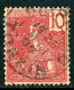 Indochina 1904 French Colony 10¢ Carmine Definitive Scott #9 VFU K106 ⭐⭐⭐