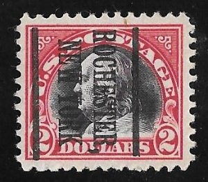 547 2 Dollar PRECANCEL Franklin, Carmine & Black Stamp used EGRADED F-VF 71