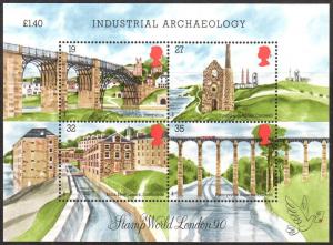 Great Britain Scott 1284 MNH souvenir sheet - Archaeology
