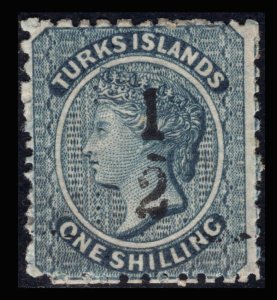 MOMEN: TURKS ISLANDS SG #13 MINT OG H £160 LOT #68996*