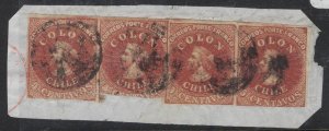 Chile SC 3 X 2 Pairs On Piece VFU (6frx)