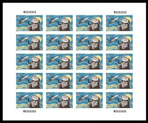 US Eugenie Clark Imperf NDC Sheet of 20 Stamps MNH 2022 Ships after 8 May.