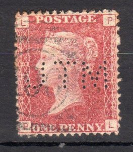 PENNY RED PLATE 138 WITH 'J T M' PERFIN