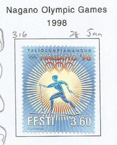 ESTONIA - 1998 - Nagano Winter Olympics - Perf Single Stamp -Mint Lightly Hinged