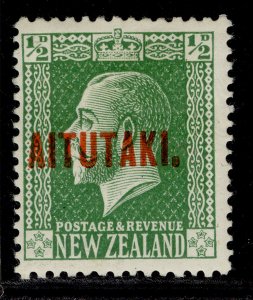 COOK ISLANDS - Aitutaki GV SG19, ½d green, M MINT.