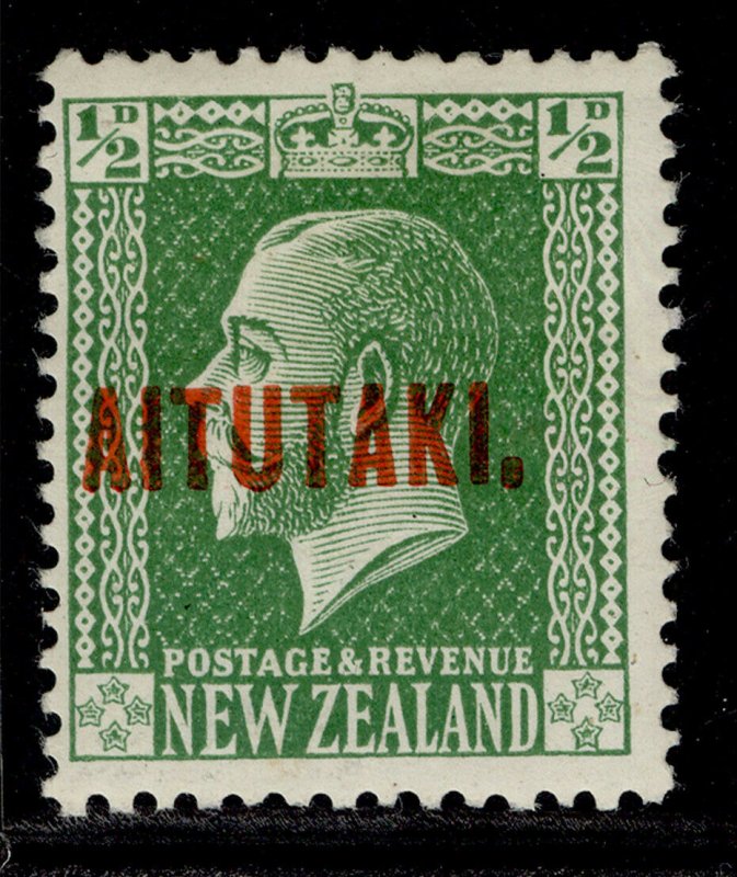 COOK ISLANDS - Aitutaki GV SG19, ½d green, M MINT.