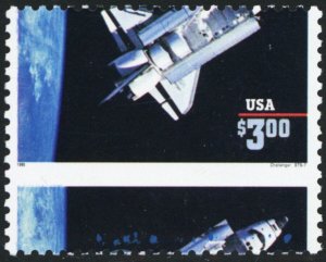 2544, Mint NH $3 Space Shuttle With Large Freak Misperf Error - Stuart Katz