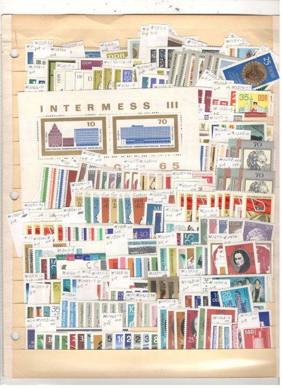 GERMANY DDR COLLECTION ON STOCK SHEET MINT/USED