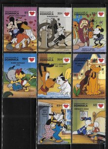 Dominica 1997 Disney Scenes Sealed with a Kiss Sc 1927-1934 MNH A1928