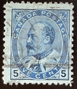 Canada #91 F/VF Used 5c King Edward VII 1903 [B17.6.4]