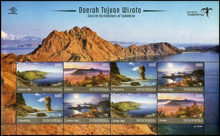 HERRICKSTAMP NEW ISSUES INDONESIA Tourism 2017 Sheetlet of 8