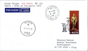 Malta 7c Armor of Grand Master Aloph de Wignacourt 1977 Air Malta KM 132 Firs...