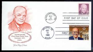 UNITED STATES FDCs (3) 25¢ Eisenhower DUAL 1990 Artmaster