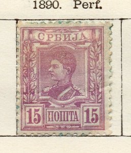 Serbia 1890 Early Issue Fine Mint Hinged 15pa. NW-114527