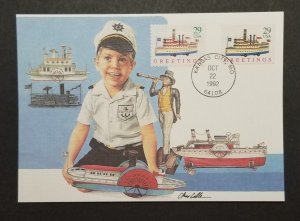 1992 Greetings Christmas Stamp Scott 2714 FDC First Day Maxi Card Maximum M163