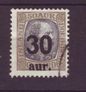 J19132 Jlstamps 1921 iceland used #137 ovpt revenue cancel