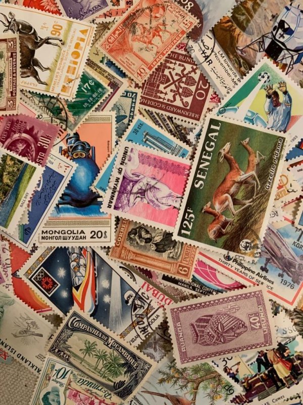 WORLDWIDE 50 Different Stamps From 60 Year Dealer's Stock With Better Values