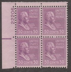 U.S. Scott #831 Taft Stamp - Mint NH Plate Block