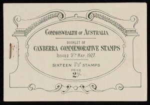 AUSTRALIA 1927 Canberra 2/- booklet. MNH **. Pfr B38 cat $150.