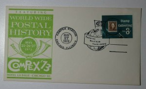 COMPEX Sta Chicago IL 1973 WW Postal History Philatelic Expo Cachet Cover