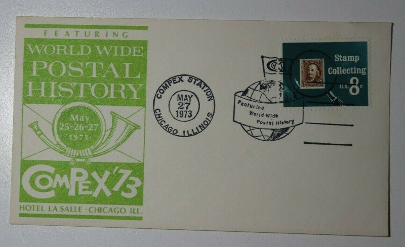 COMPEX Sta Chicago IL 1973 WW Postal History Philatelic Expo Cachet Cover