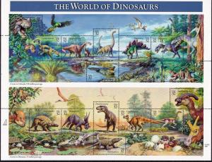 3136 Sheet of (15) 32 cent World of Dinosaurs MNH