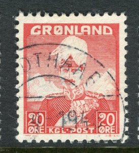 GREENLAND; 1938 early Christian X issue fine used 20ore. value