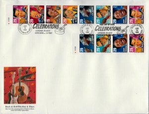 1993 Rock & Roll, Rhythm & Blues Sc 2737a,b booklets FDC Fleetwood