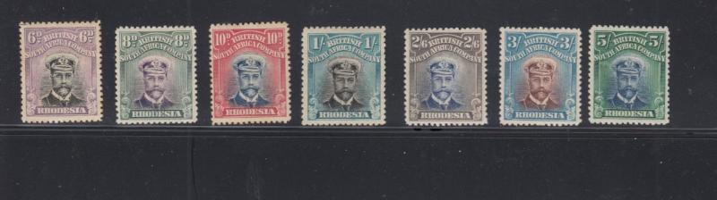 RHODESIA # 127-135 VF-MH KGV ISSUES TO 5sh CAT VALUE $379.50