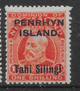 PENRHYN ISLAND SG23 1914 1/= VERMILION OVPT ON NZ MTD MINT