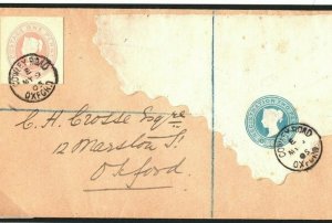 GB Cover QV STATIONERY Spectacular Re-Use 2d Registered Flap Oxford 1905 1d Pink