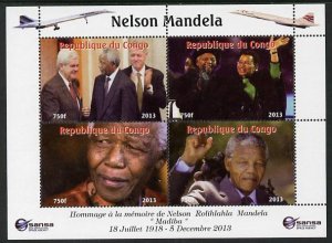 CONGO B. - 2013 - Nelson Mandela #6 - Perf 4v Sheet - Mint Never Hinged