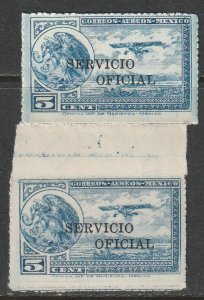 MEXICO CO25, GUTTER PAIR. MINT, NH. F-VF.