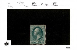 United States Postage Stamp, #207 Mint OG, 1882 Washington (AB)