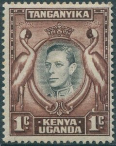 Kenya Uganda Tanganyika 1938 SG131a 1c black and red-brown KGVI cranes #1 MNH (a