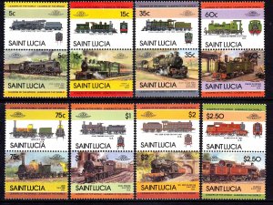 St. Lucia 1983 Locomotives Complete Mint MNH Set SG651-666